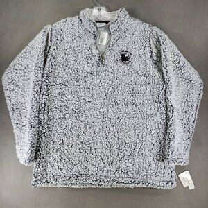 New Duluth Pack Quarter Zip Pullover Women XL Fleece Sweater Gray Artisans Thick